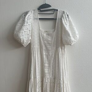 Spell White Lace Maxi Dress